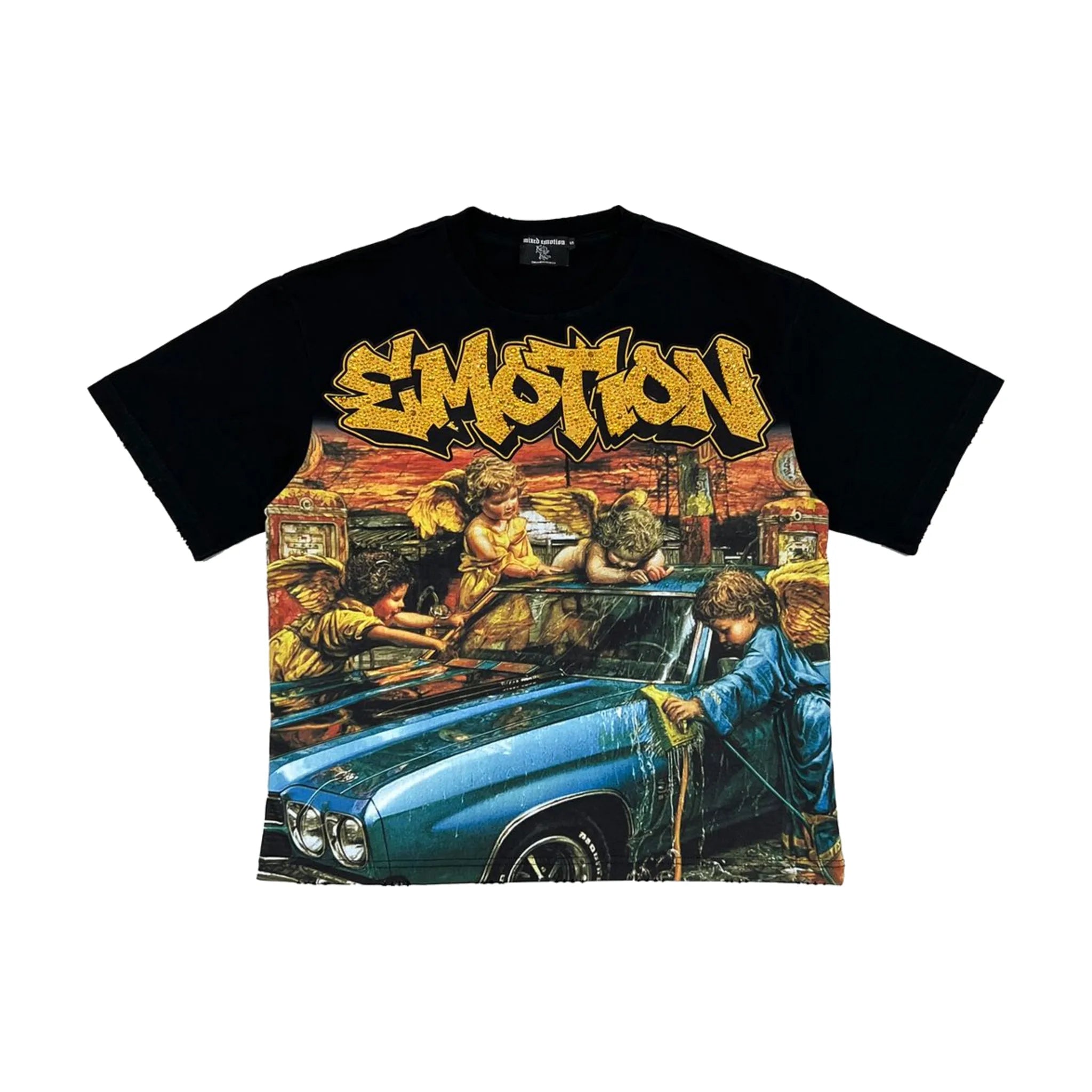 Mixed Emotions Angel Wash Tee Black