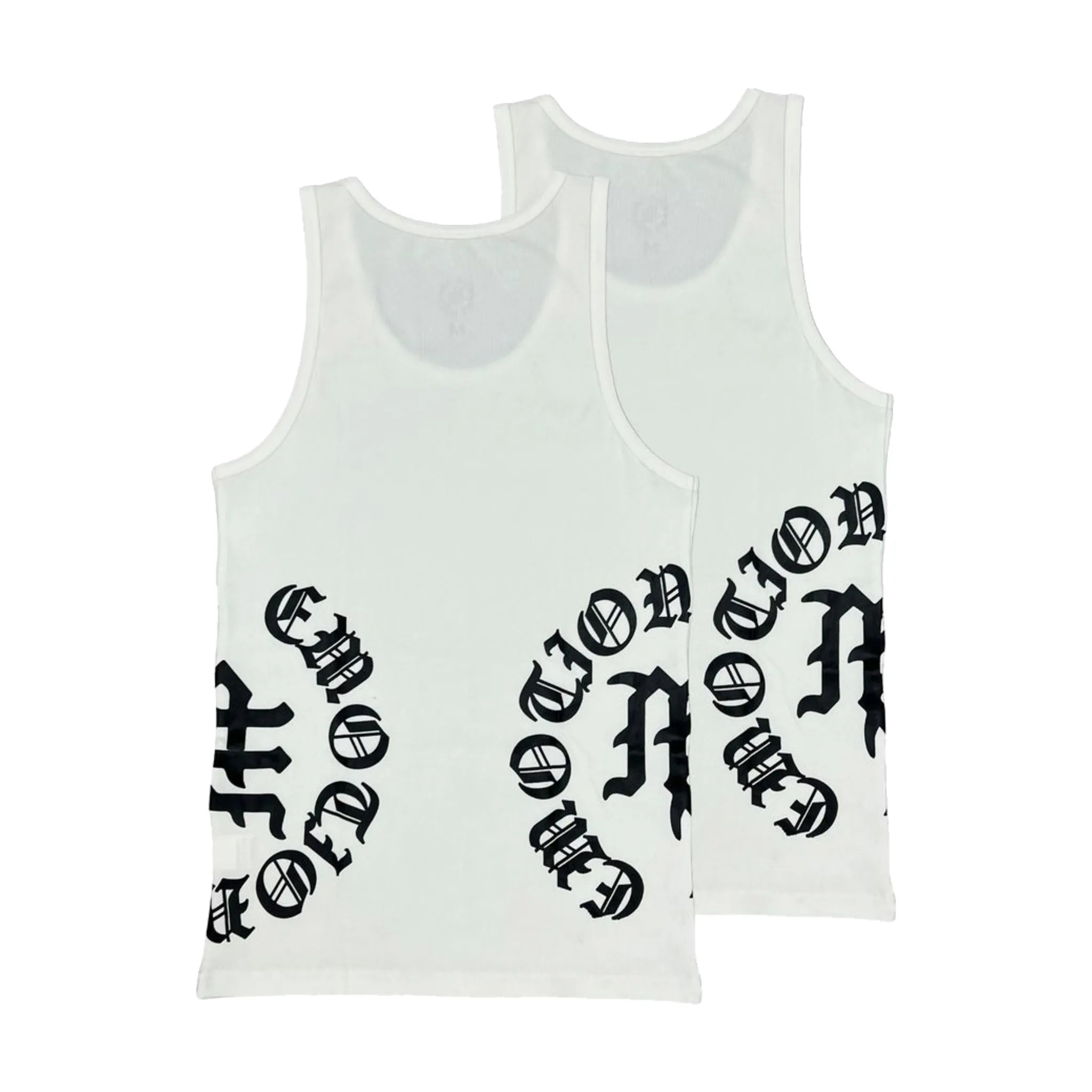 Mixed Emotions 2 Pack White “Script” Tank Tops