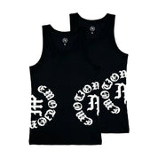 Mixed Emotions 2 Pack Black “Script” Tank Tops