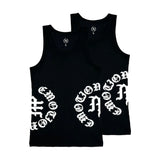 Mixed Emotions 2 Pack Black “Script” Tank Tops