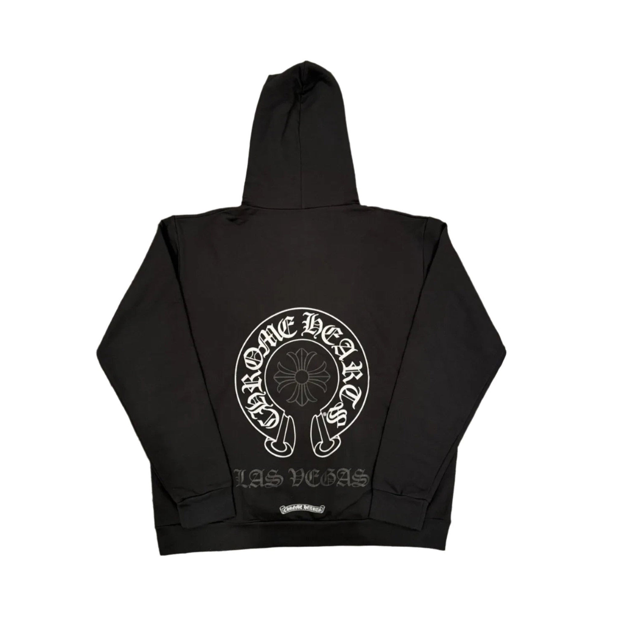 Chrome Hearts Las Vegas Exclusive Aniversary Horseshoe Logo Black Hoodie