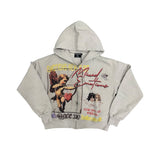 Mixed Emotions Broken Halo Zip Up Hoodie Grey