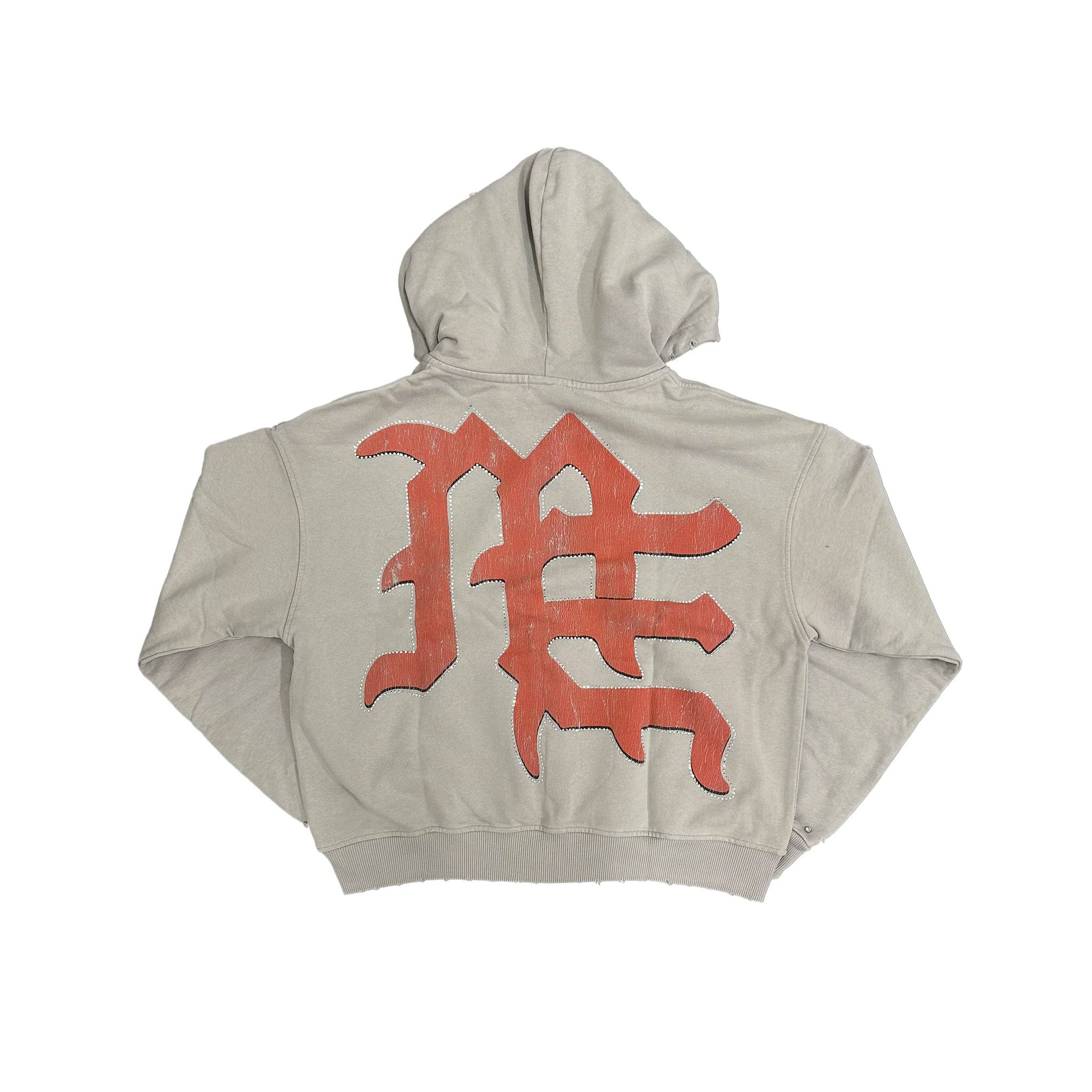 Mixed Emotions Broken Halo Zip Up Hoodie Grey