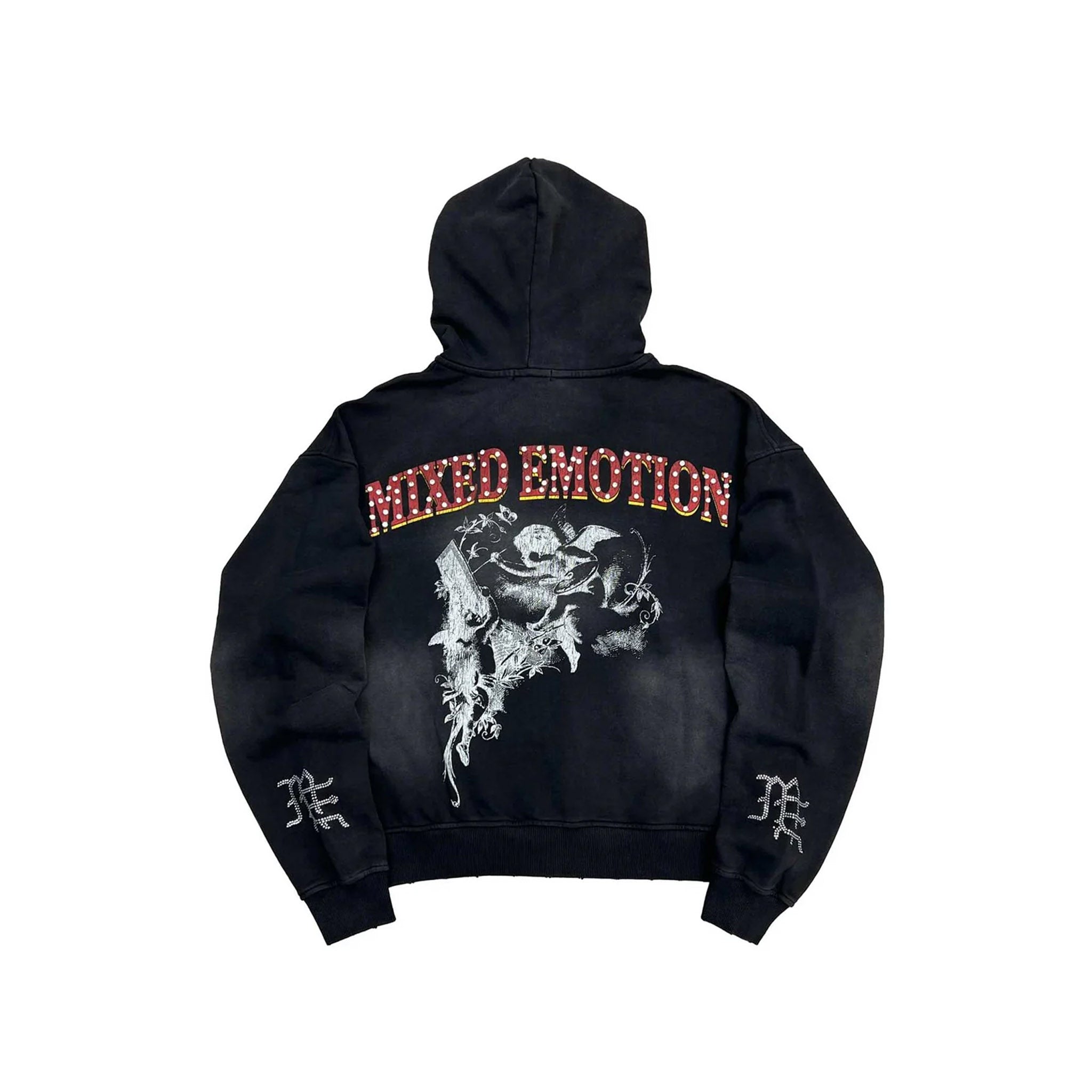 Mixed Emotions Broken Wings Zip Up Hoodie Black
