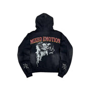 Mixed Emotions Broken Wings Zip Up Hoodie Black