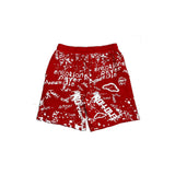 Mixed Emotions Graffiti Shorts Red