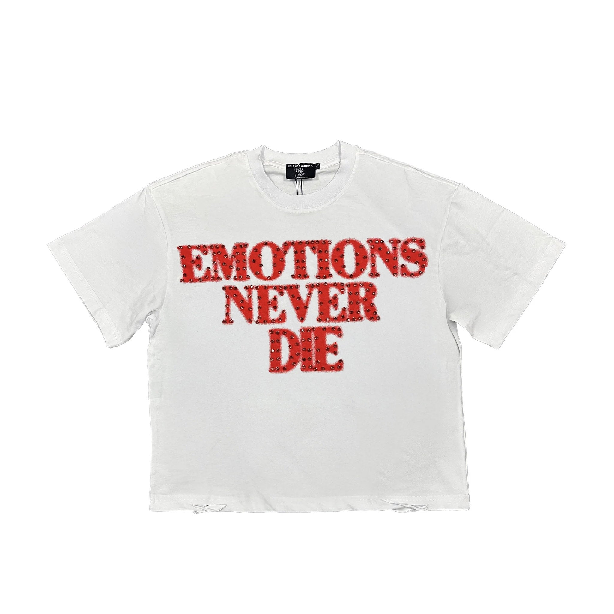 Mixed Emotions End Rhinestone Tee Red