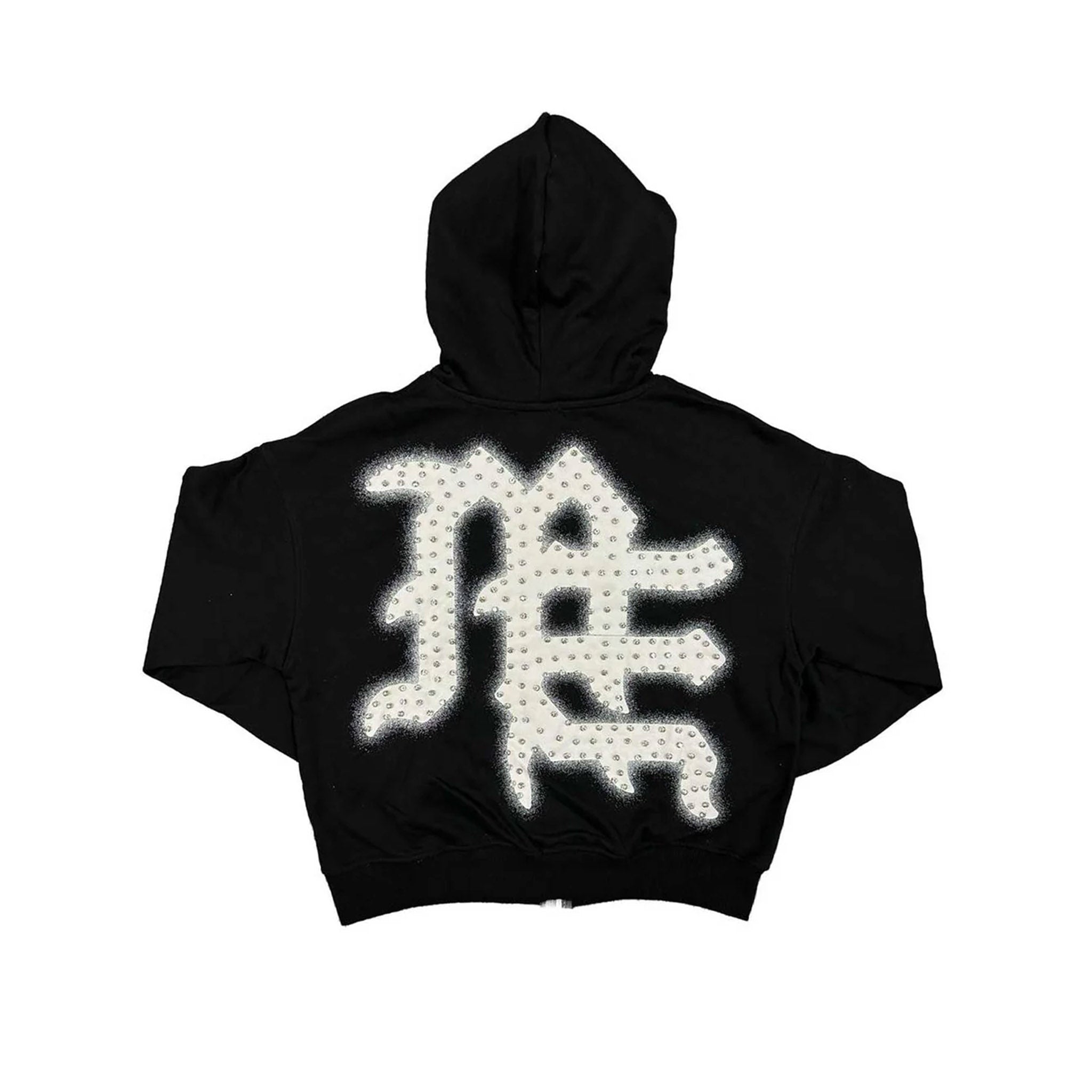 Mixed Emotions End Rhinestone Hoodie Black