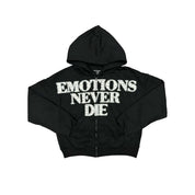 Mixed Emotions End Rhinestone Hoodie Black