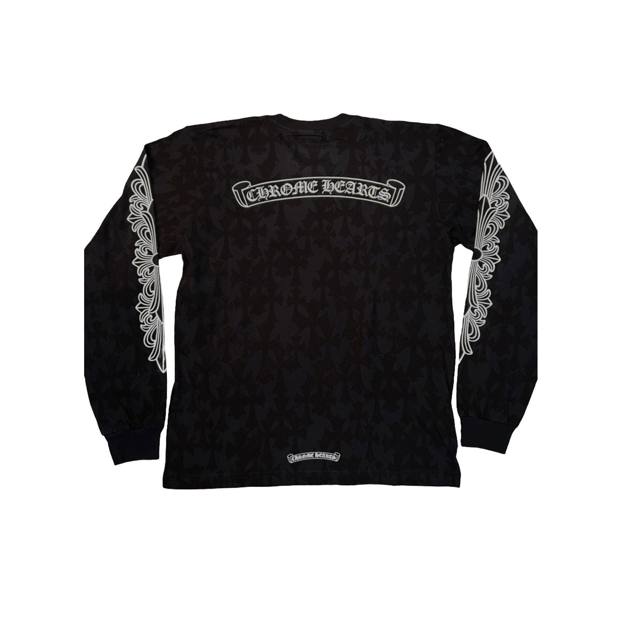 Chrome Hearts All Over Cemetery Monogram L/S T-Shirt Black