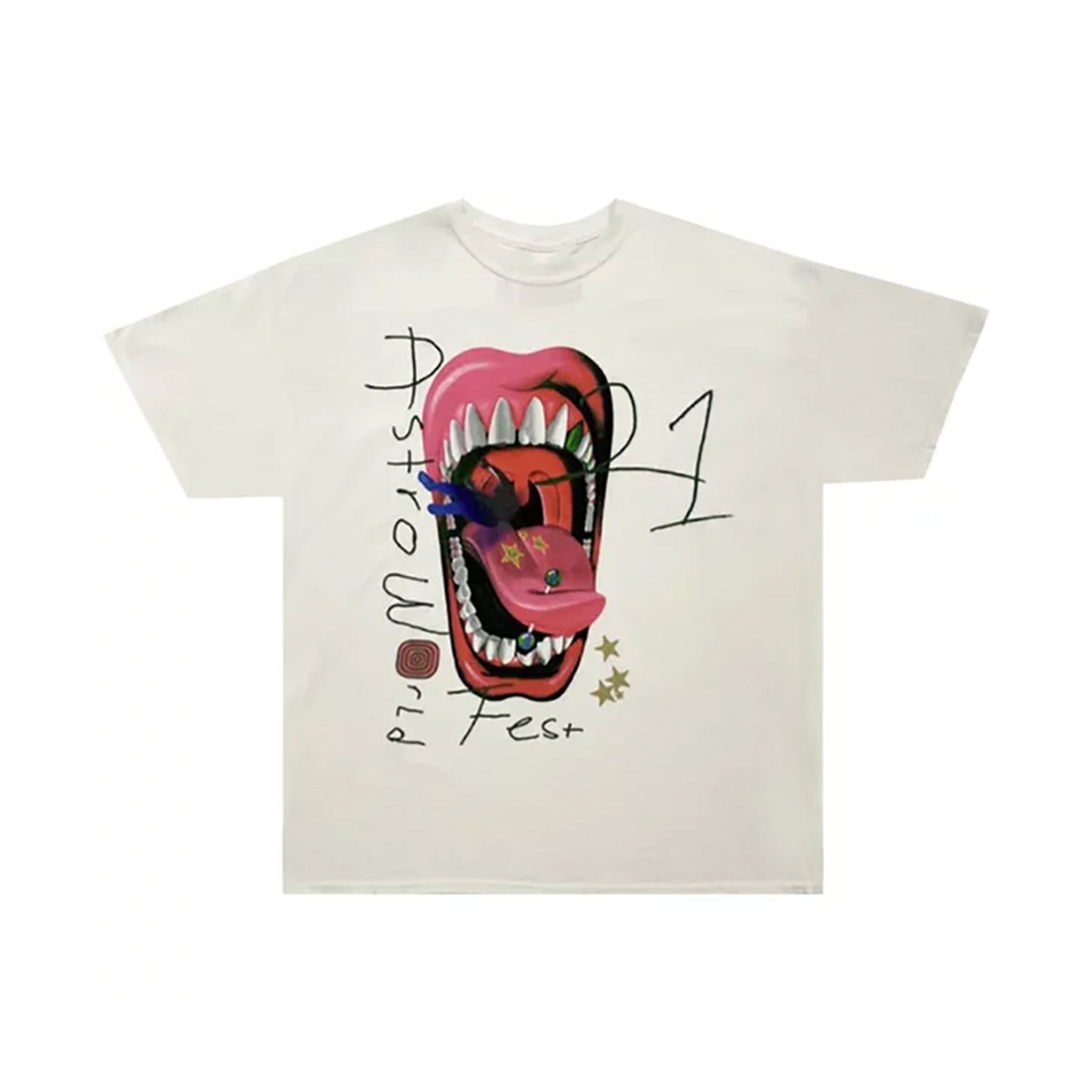 Cactus Jack by Travis Scott Mouth Tee White - Common Hype