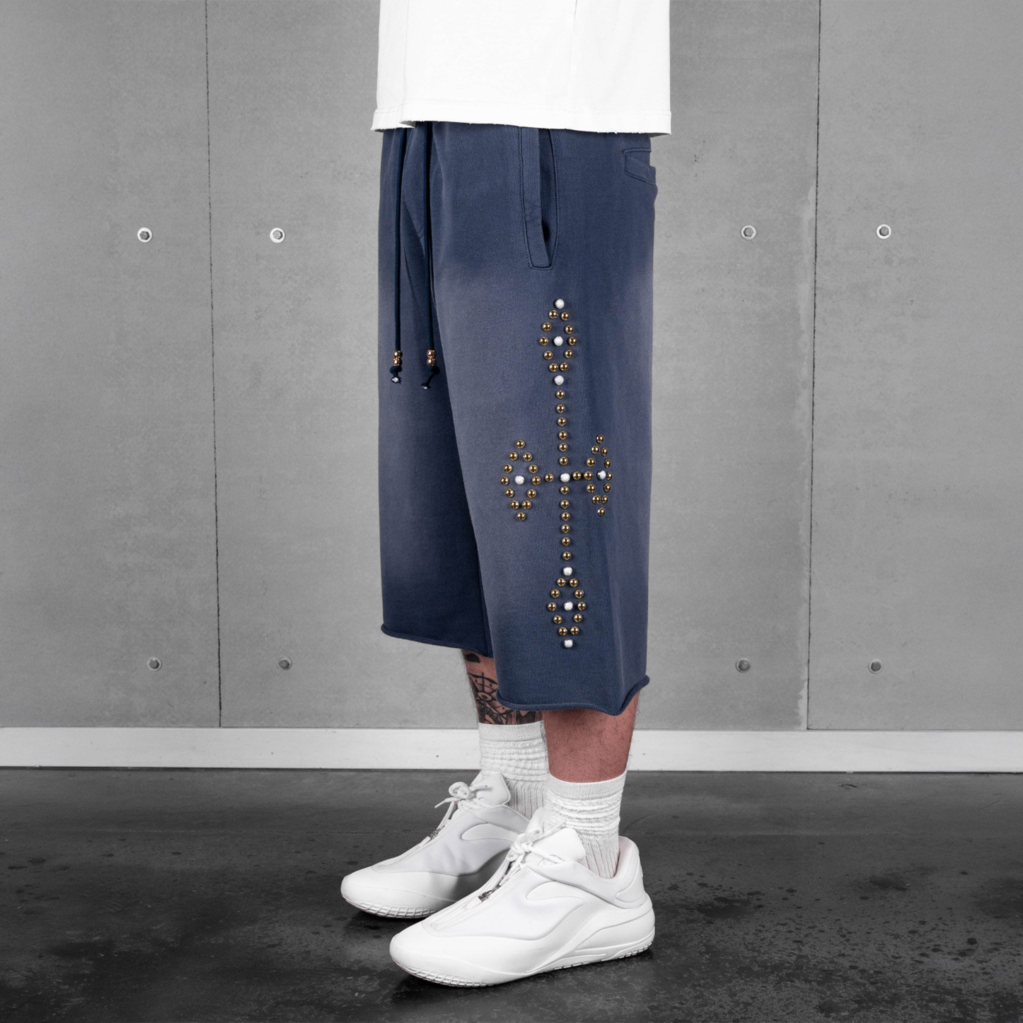 Commons Studios Rivet Sweatshort Navy Blue