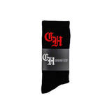 Common Hype 'Red Old English' Black Socks (1 Pack)