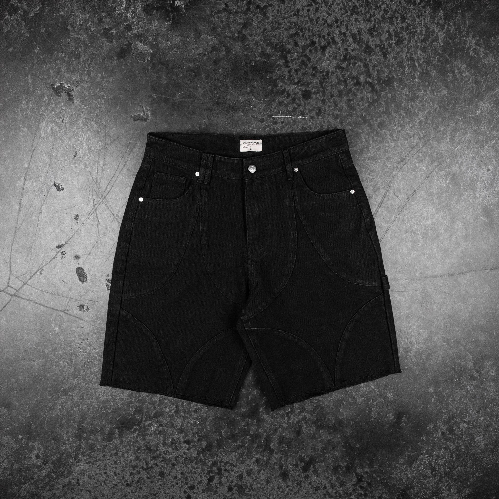 Commons Double Knee Star Canvas Short Carbon