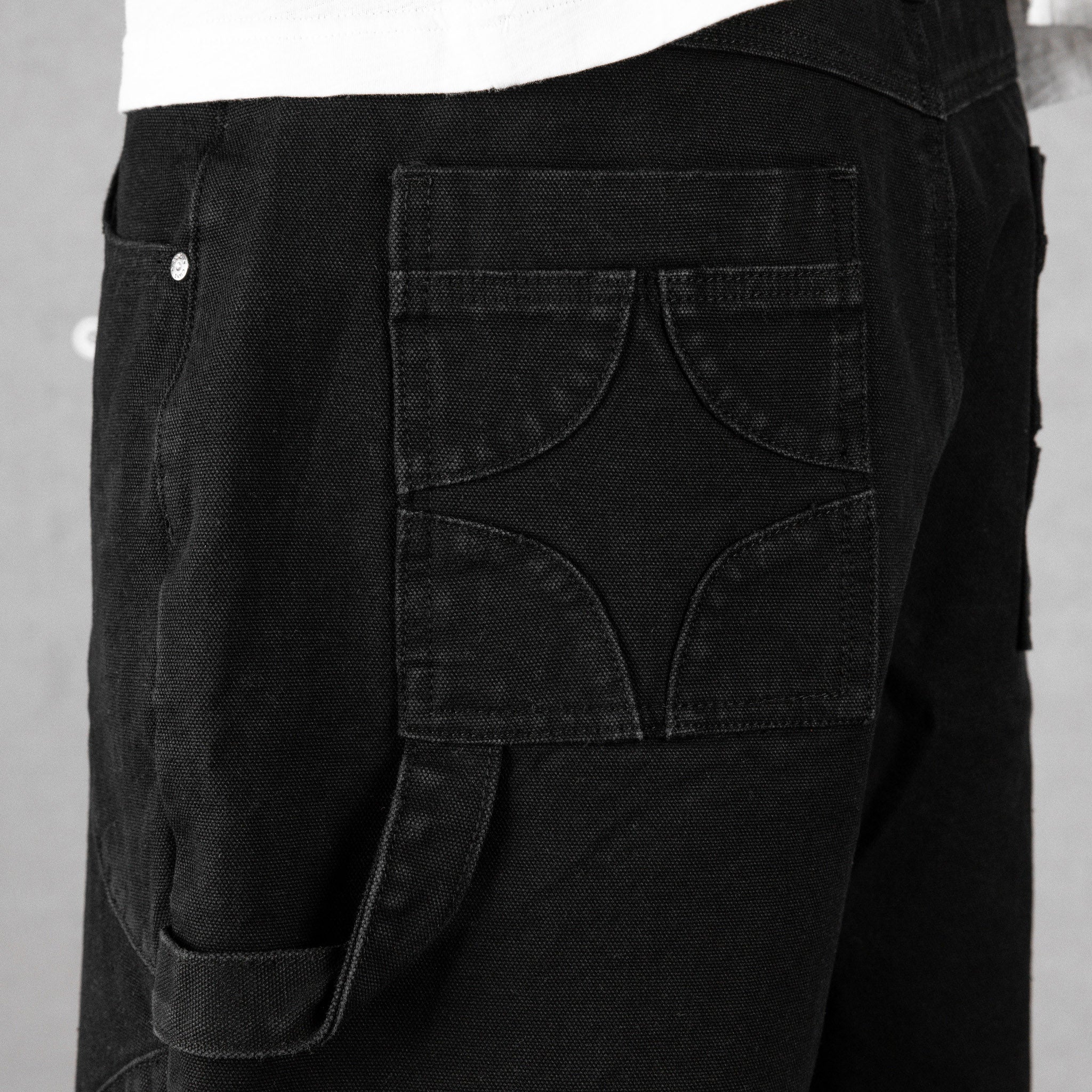 Commons Double Knee Star Canvas Short Carbon
