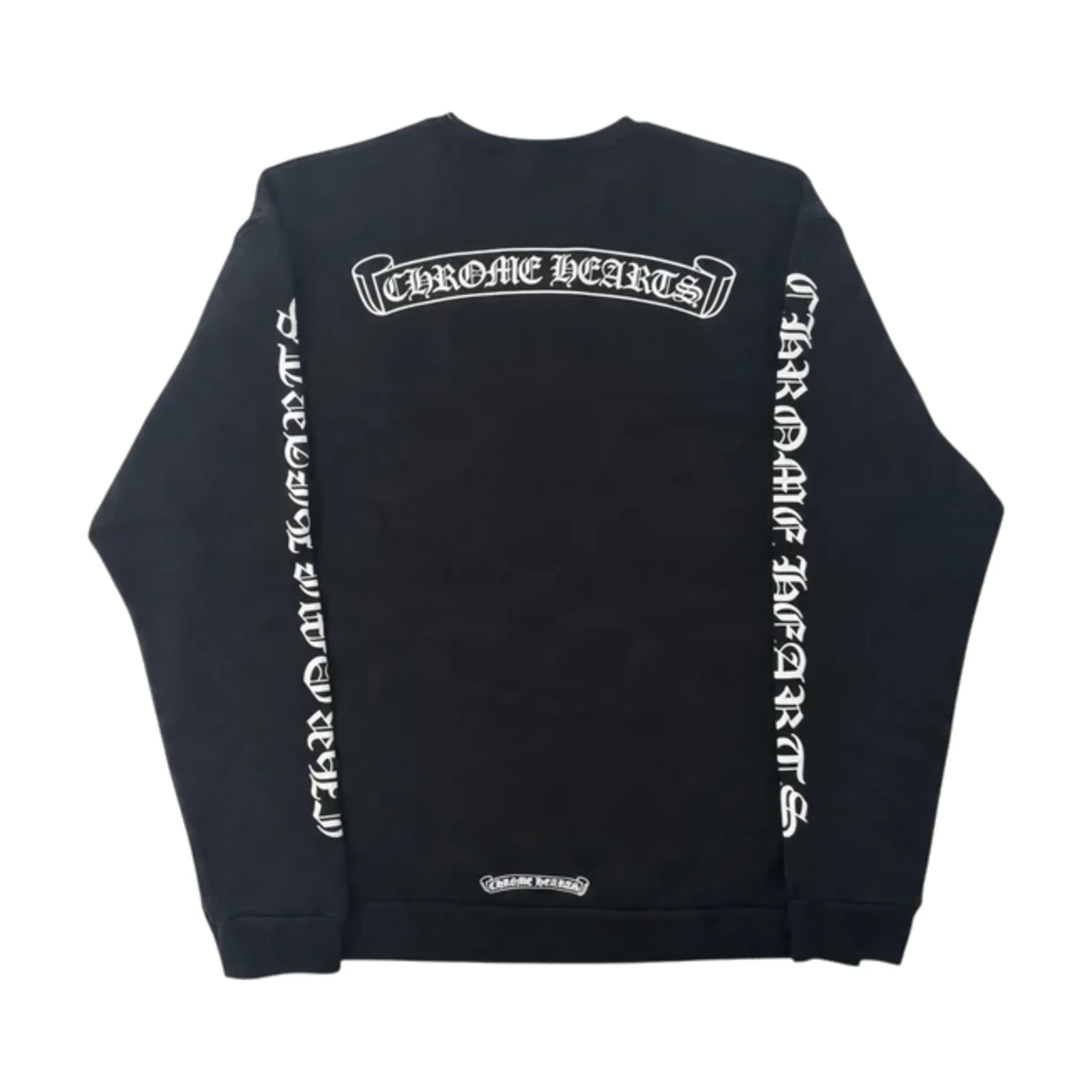 Chrome Hearts Scroll Logo Crewneck Sweatshirt Black
