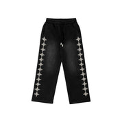 Commons Pearled Star Sweatpants Black - Common Hype