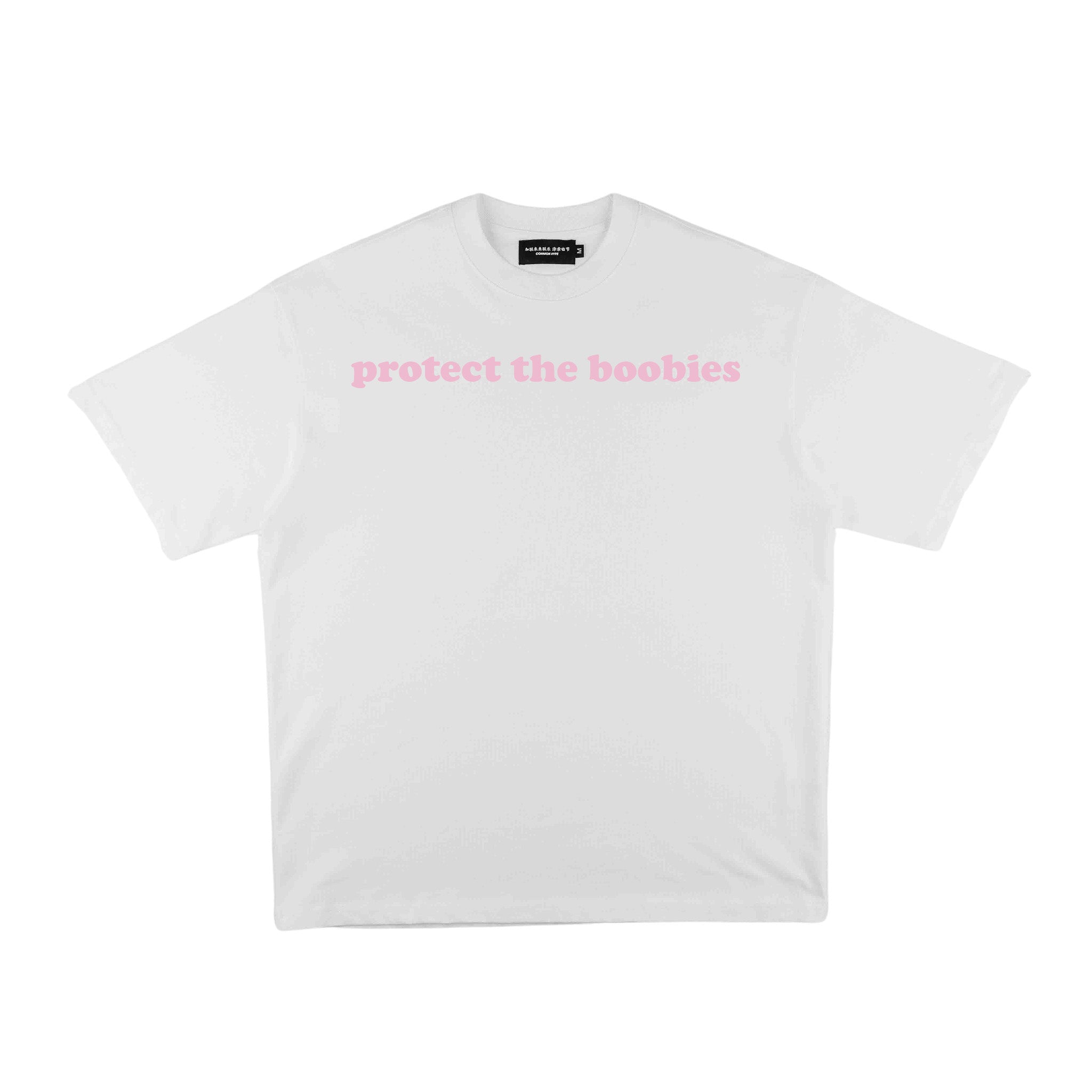 Compliments 'Protect The Boobies' Vintage White Shirt - Common Hype