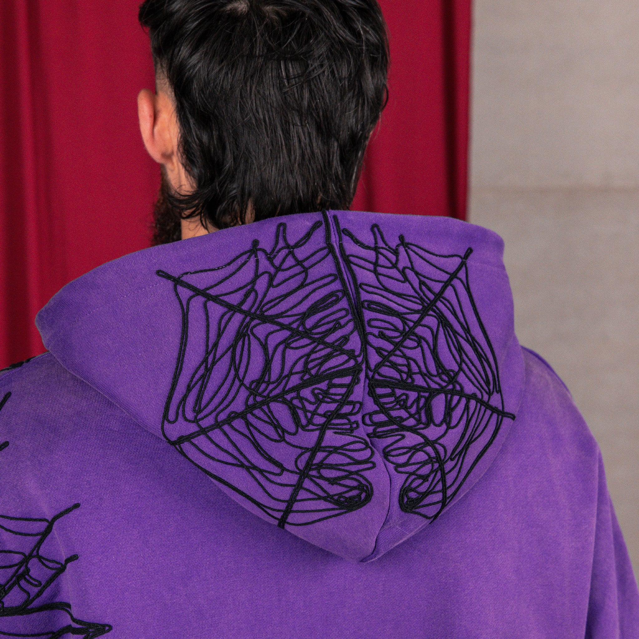 Commons Spider Zip-Up Hoodie Vintage Purple