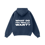 Compliments What Do You Want Navy Blue Wash Zip-Up Hoodie