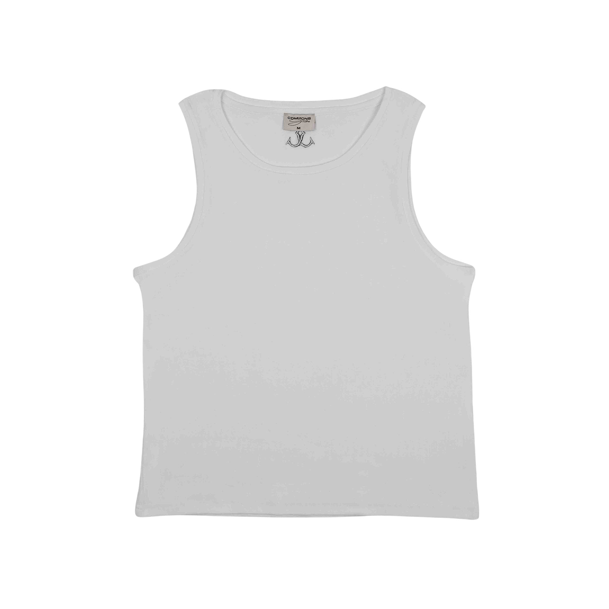 Commons Ribbed Vest Tank White - Common Hype