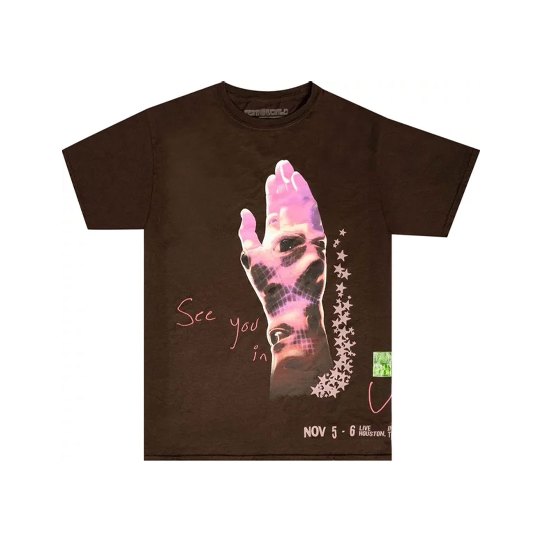 Cactus Jack by Travis Scott All Seeing Hands Tee Brown - Common Hype