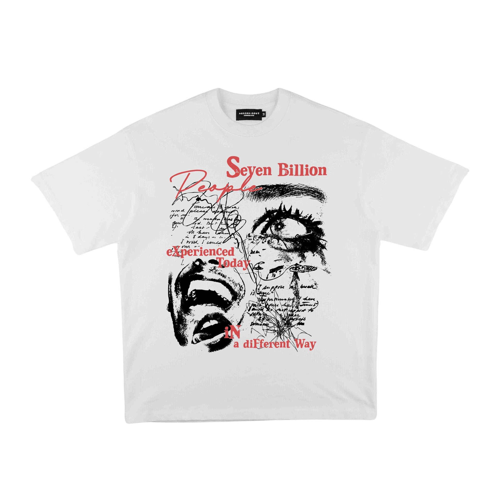 Compliments Seven Billion People White Vintage Shirt - Common Hype