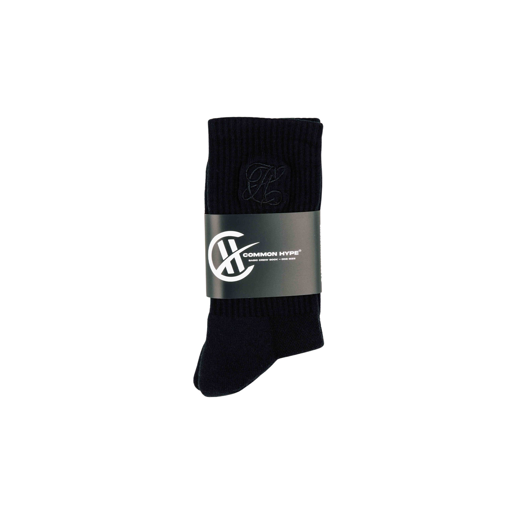 Common Hype Tonal Embroidered Sock Black