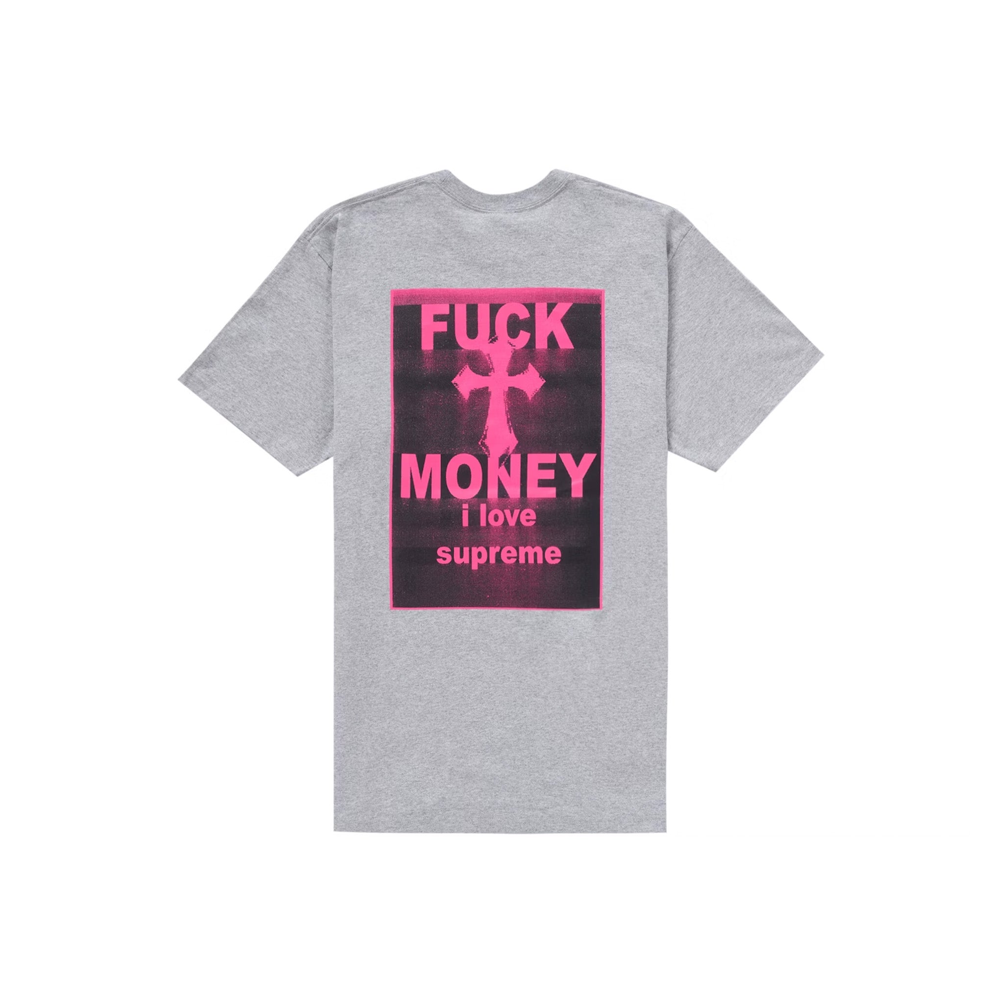 Supreme Fuck Money Tee Heather Grey - Common Hype