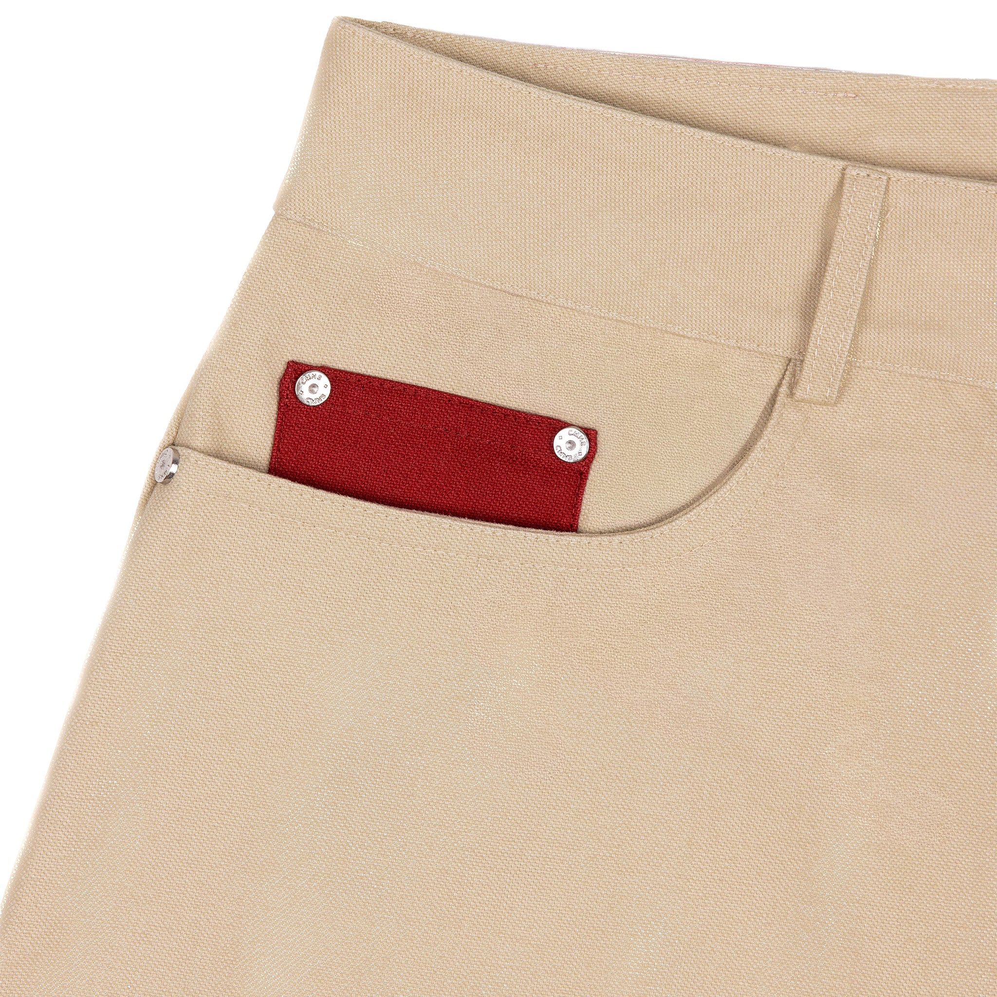 Commons Double Knee Canvas Short Cream - Common Hype
