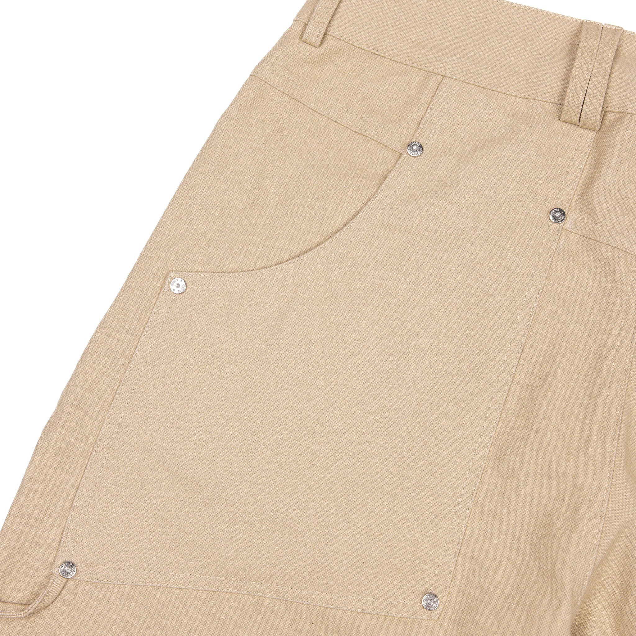 Commons Double Knee Canvas Short Cream - Common Hype