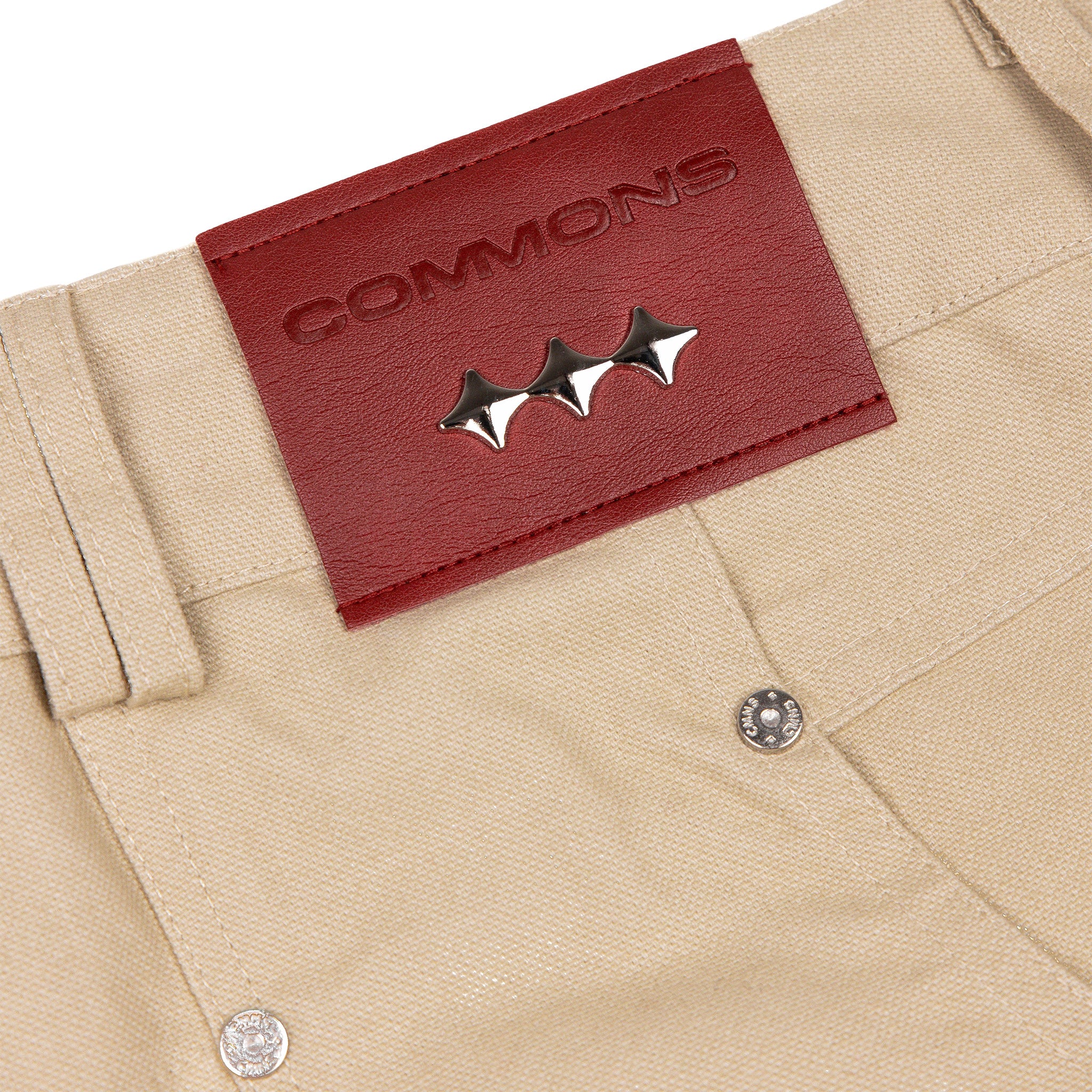 Commons Double Knee Canvas Short Cream - Common Hype