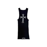 Chrome Hearts 'T Bar' Cross Black Tank Top
