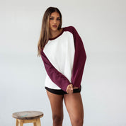 Commons Studios Waffle Thermal Long Sleeve Plum/White