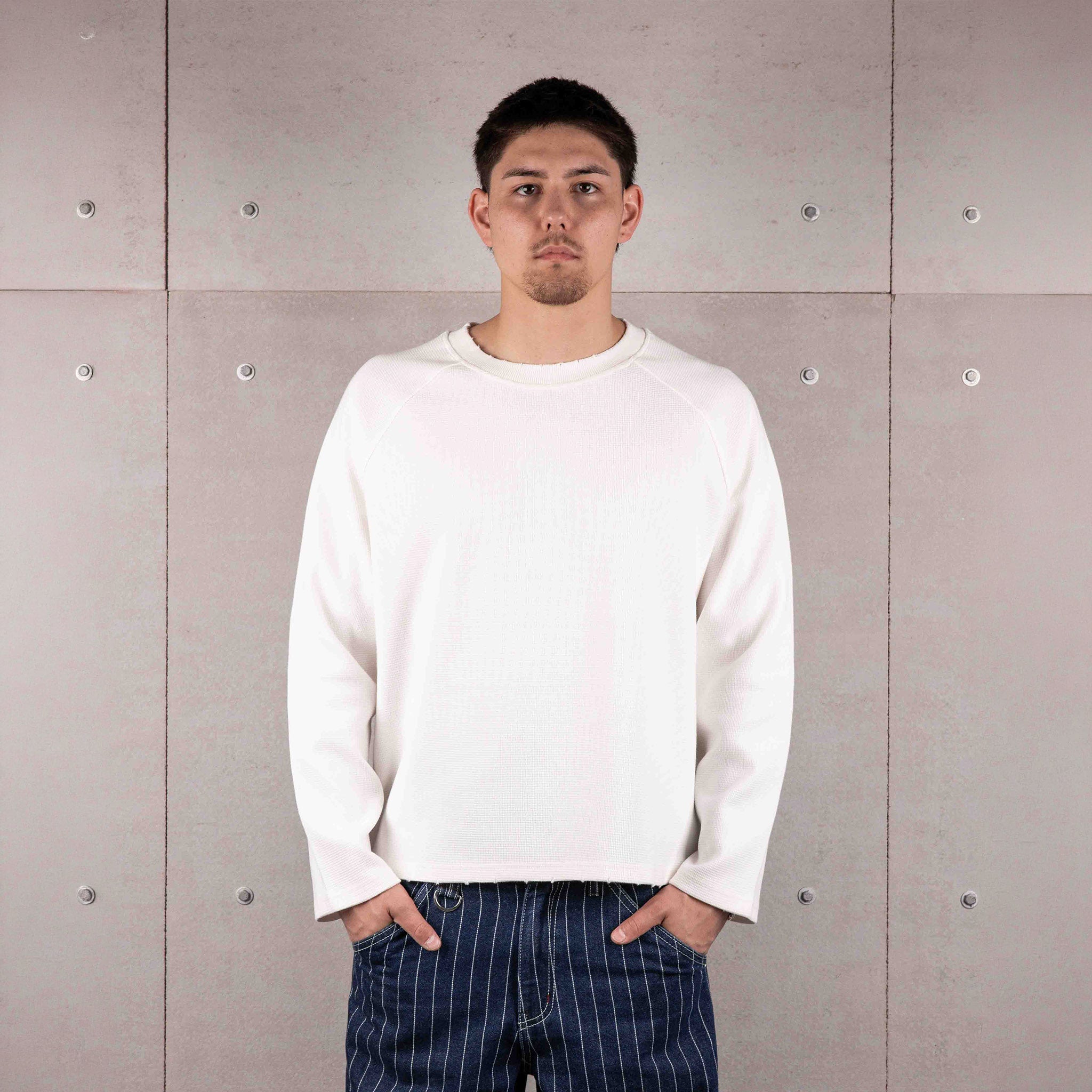 Commons Thermal Long Sleeve Tee White - Common Hype