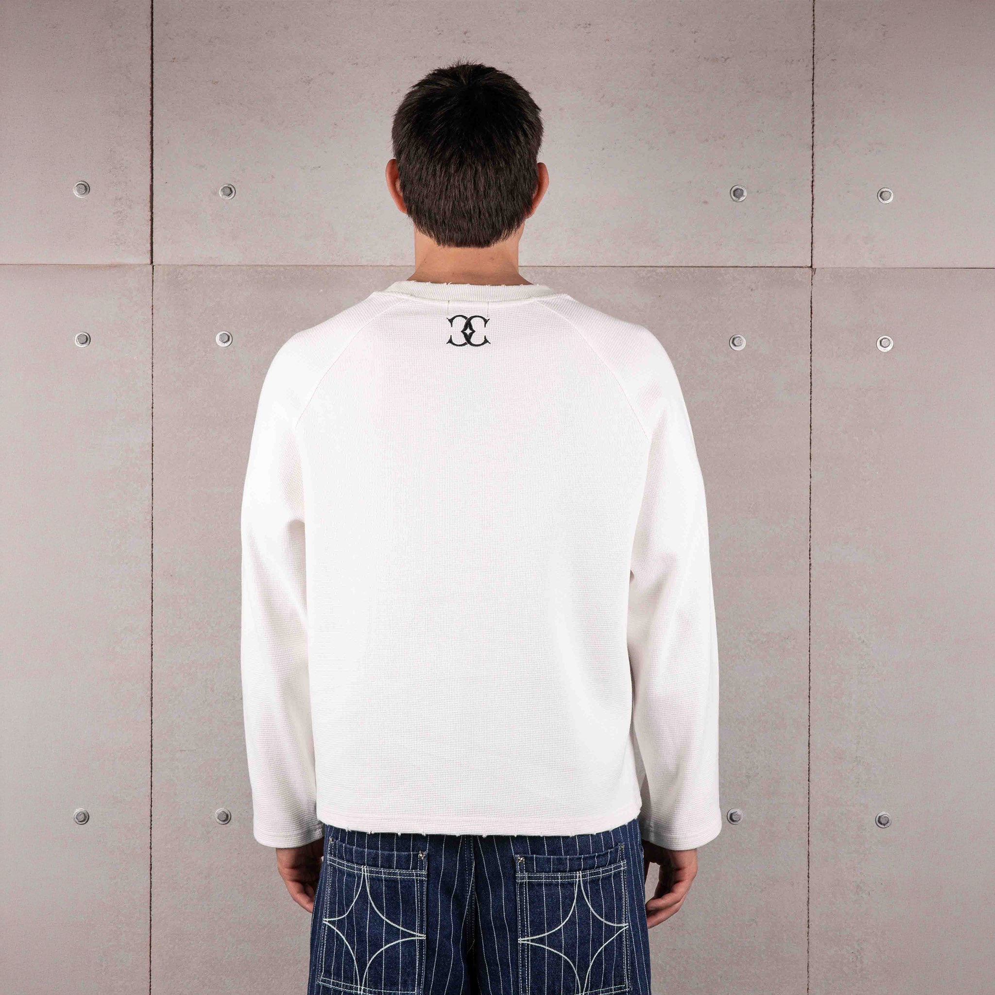 Commons Thermal Long Sleeve Tee White - Common Hype