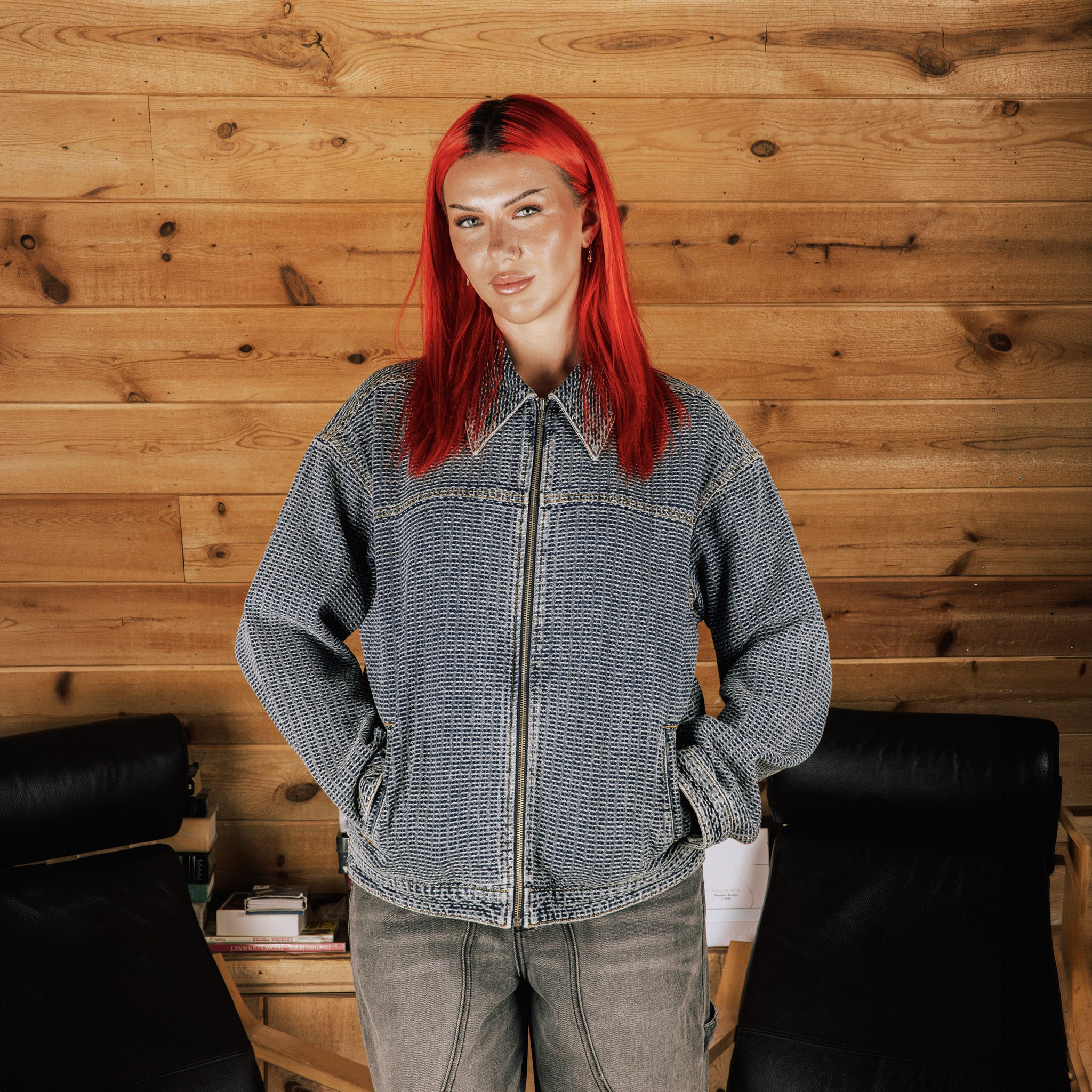 Commons Threaded Denim Jacket Blue - Common Hype