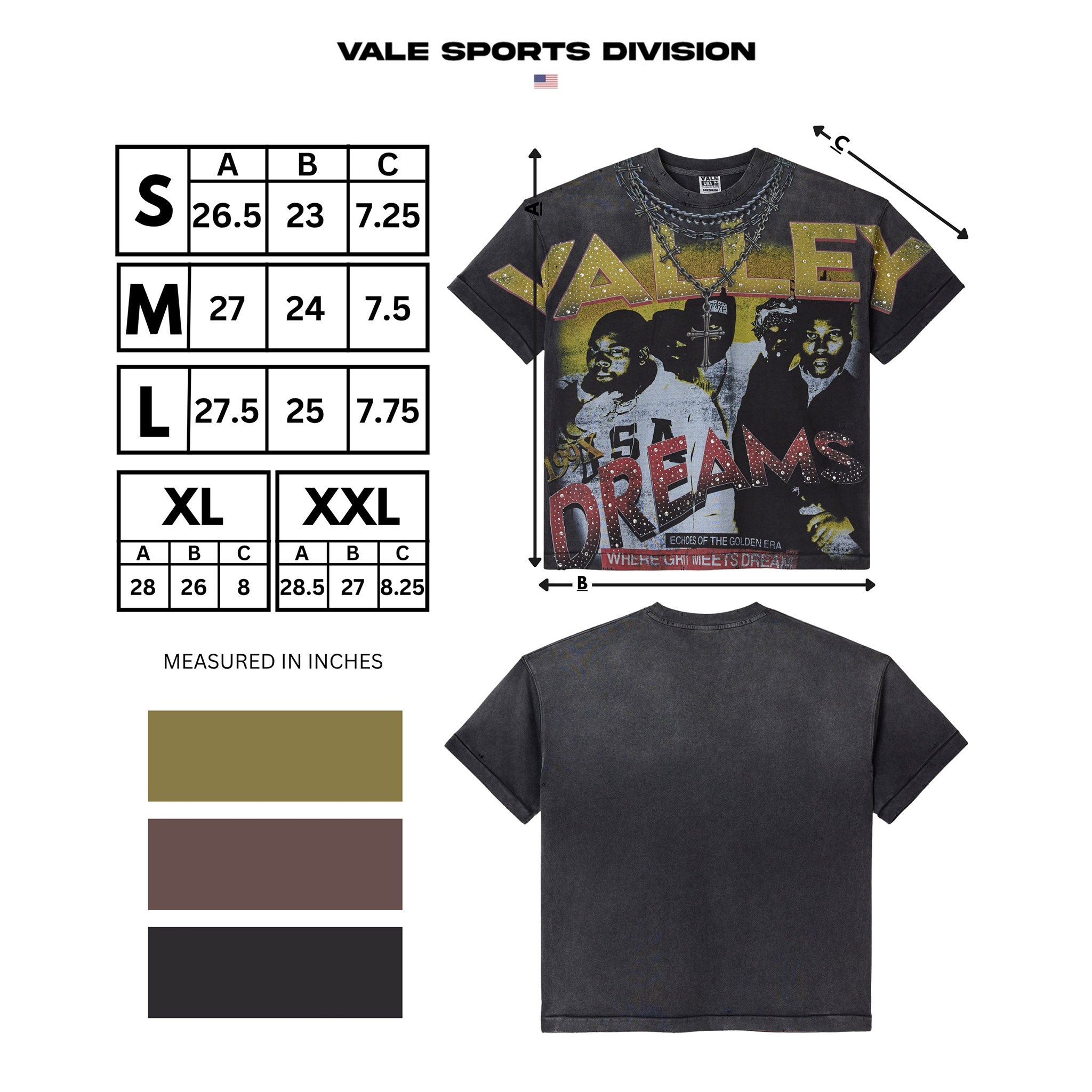 Vale Forever Black Chambers Bling Tee - Common Hype