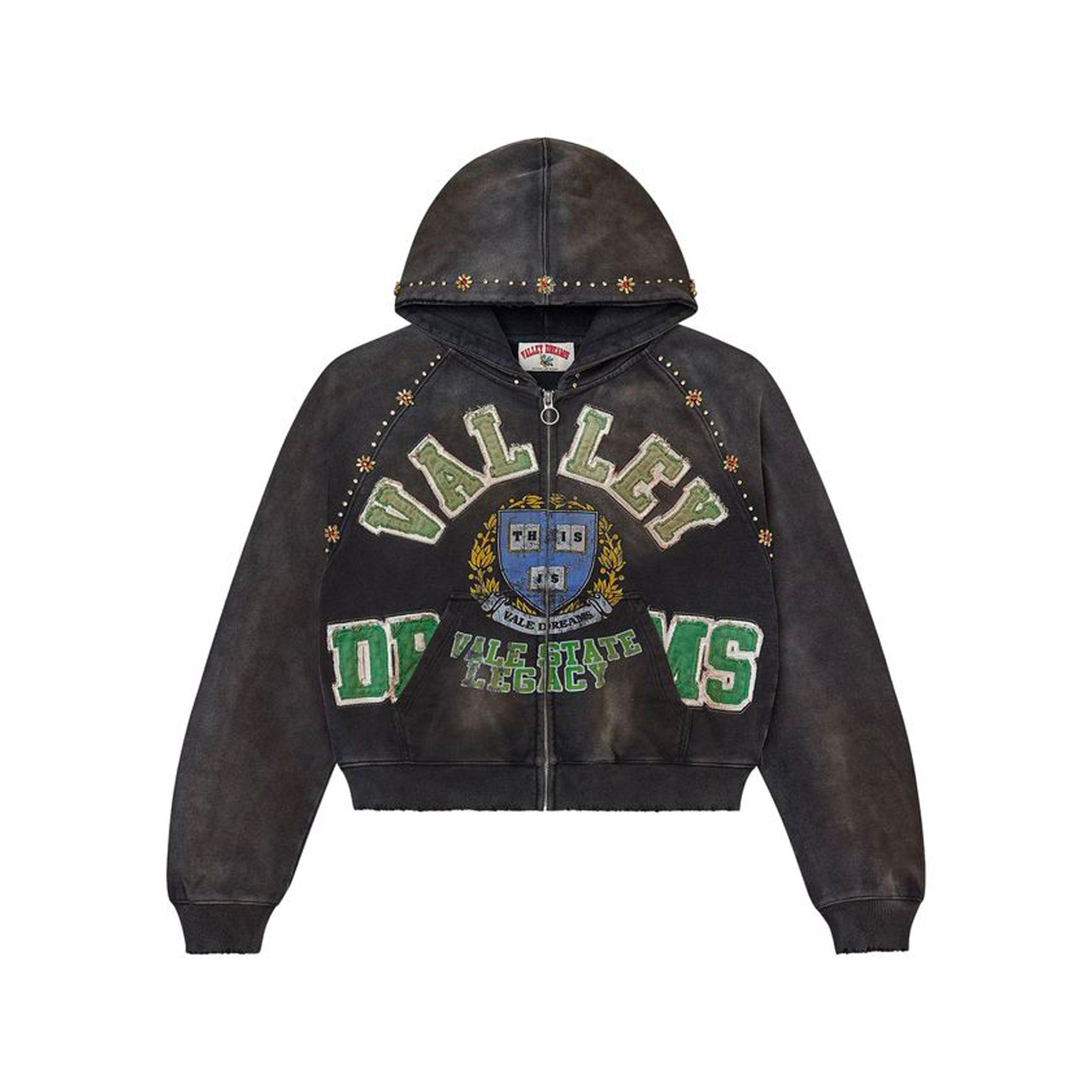 Vale Forever Gem Zip Up Hoodie Black - Common Hype