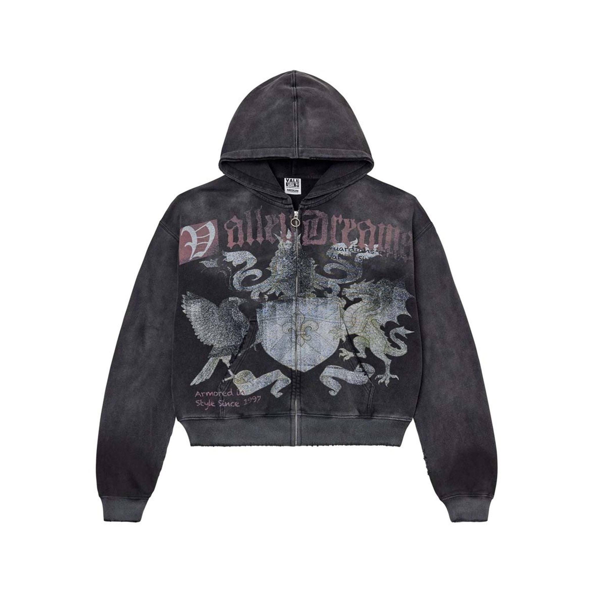 Vale Forever Vendetta Distressed Zip Up Hoodie - Common Hype