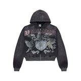 Vale Forever Vendetta Distressed Zip Up Hoodie