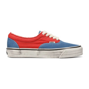 Vans OTW Era 95 DST Relic Navy Red - Heel tab close-up - Style VN00114AY9T - Product gallery photo: a tight close-up of the heel tab and heel counter branding. Common Hype.