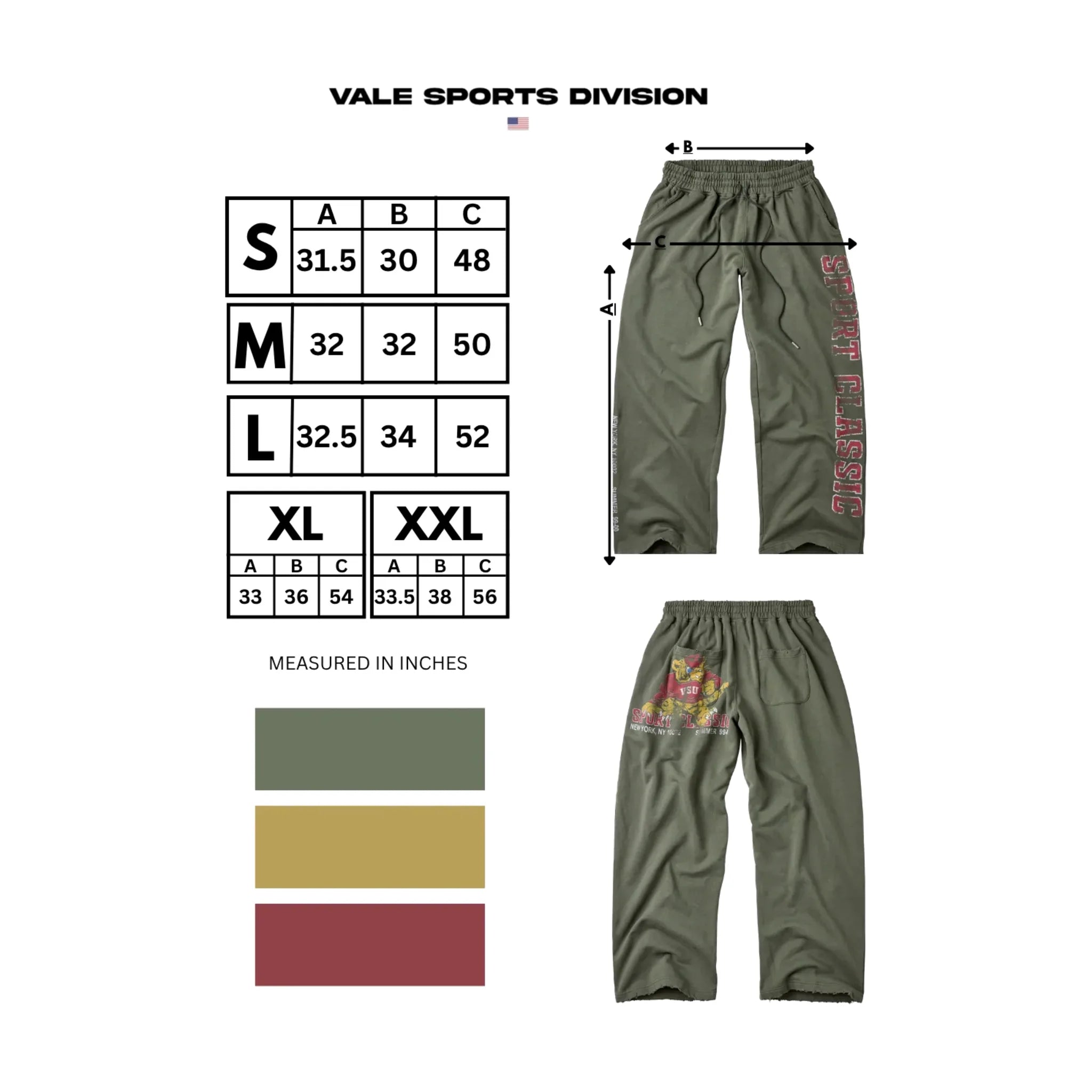 Vale Forever Sport Classic Sweatpants Olive
