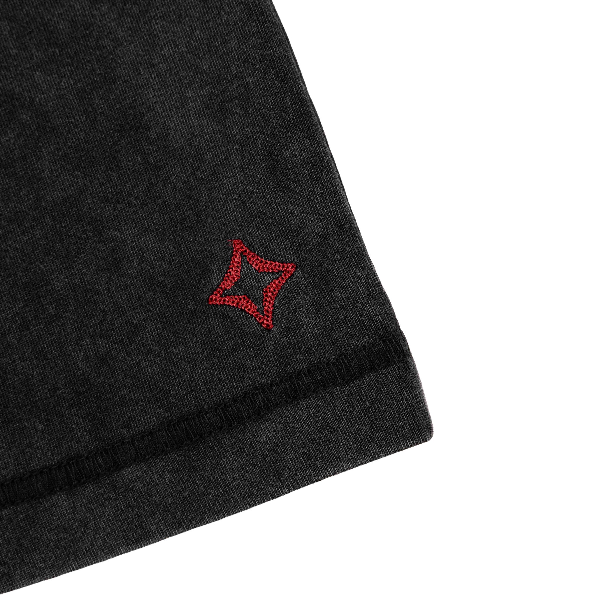 Commons Blank Star Embroidered Tee Acid Wash