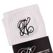 Common Hype Tonal Embroidered Sock White (3-Pack) - Common Hype