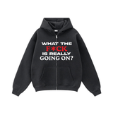 Compliments What The F*** Black Wash Zip-Up Hoodie