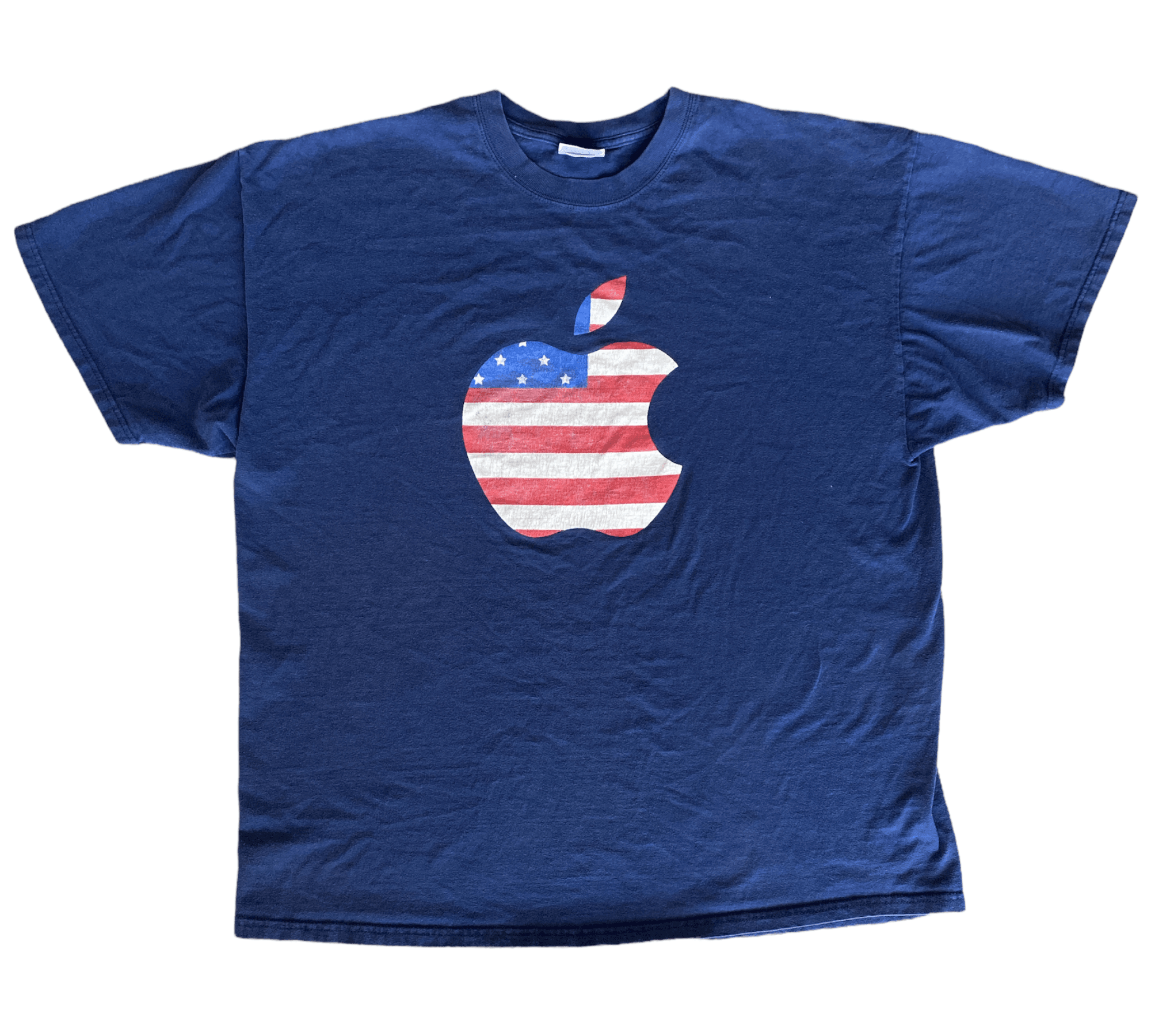 American Flag Apple Graphic Tee- MH397