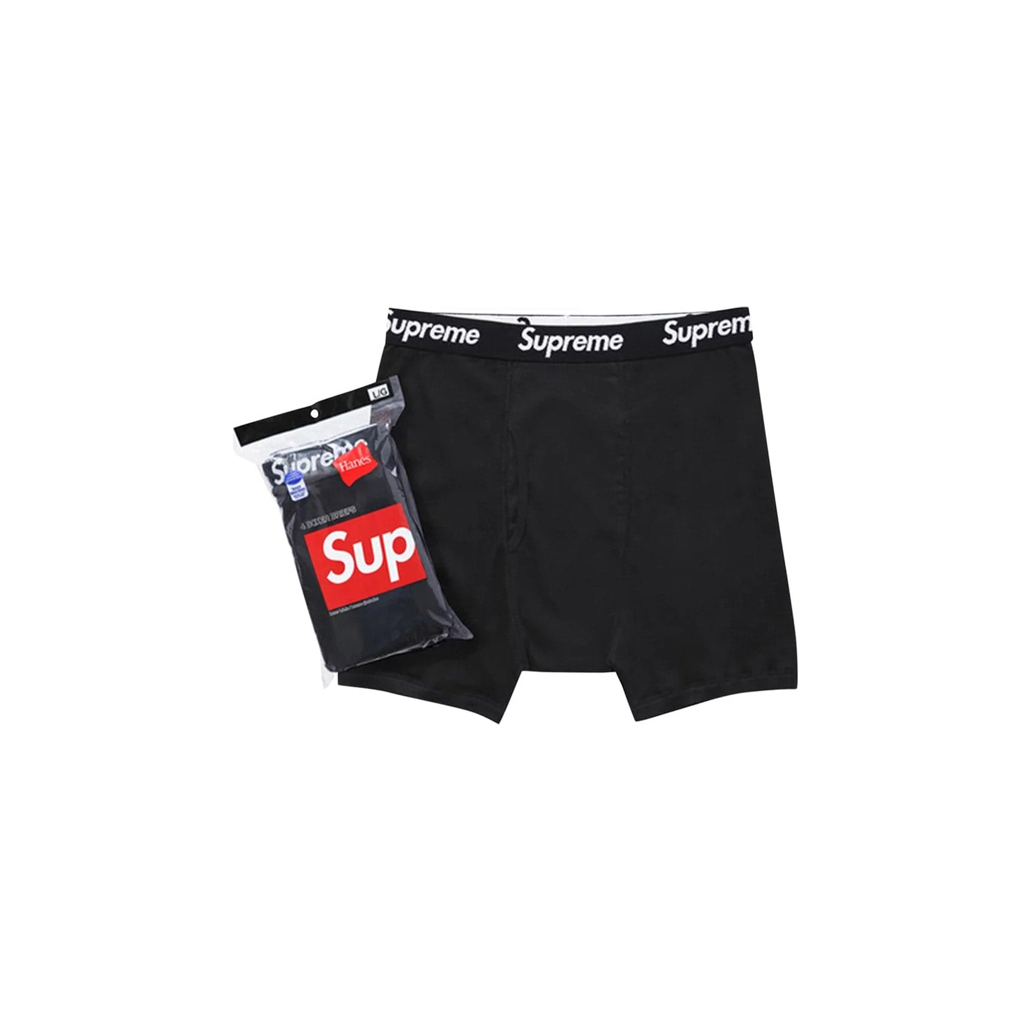 Supreme Hanes Boxer Briefs (4 Pack) Black